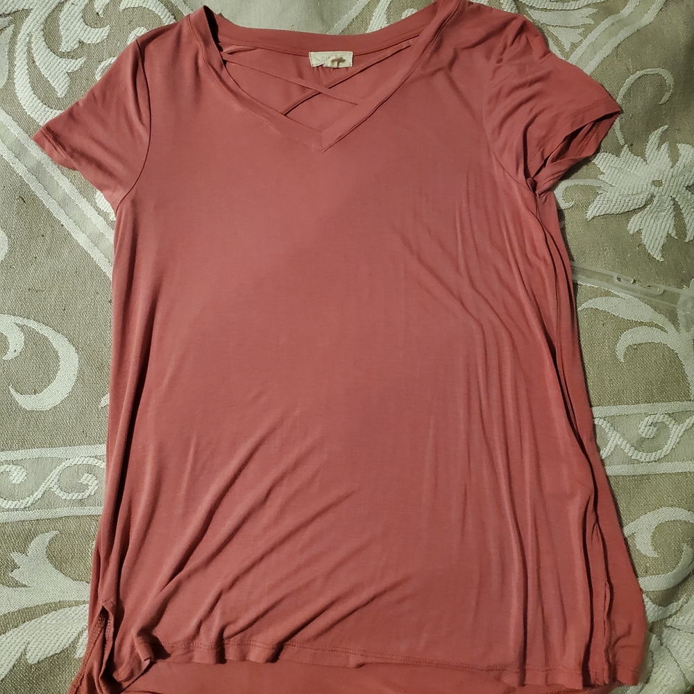 Women's V-Neck Pink Top